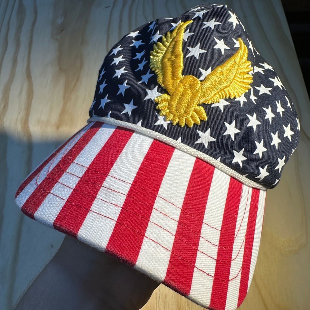 Cali-Fame Keep America Great Eagle Flag Hat USA Made Snapback Red White Blue